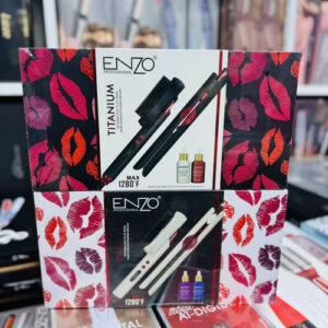 ENZO Professional – Titanium Hair Straightener Brush & Iron